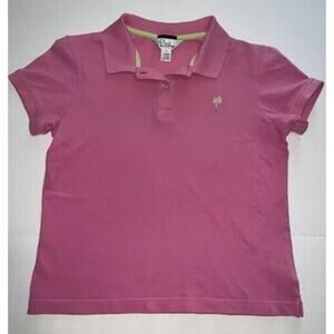 Lilly Pulitzer Polo Shirt Women’s Size Small Pink Short Sleeve Cotton Shrunken